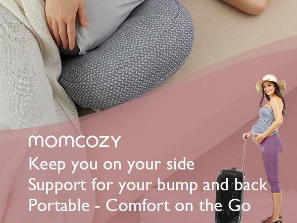 Momcozy Maternity Accessory Portable Maternity Pillow Grey