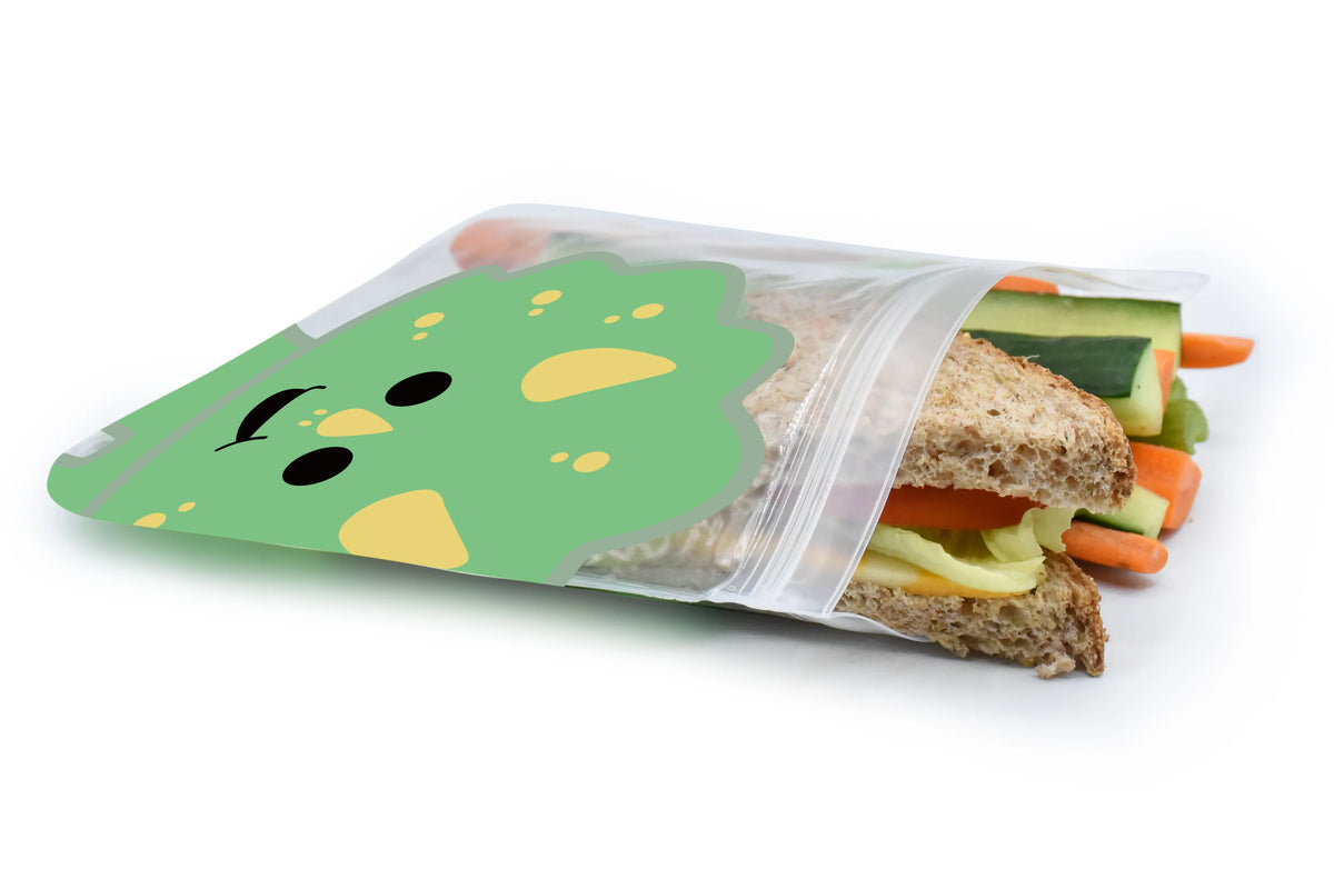Melii Reusable Eva Animal Snack Bags - 4 pack Multicolor - 3 to 6 Years