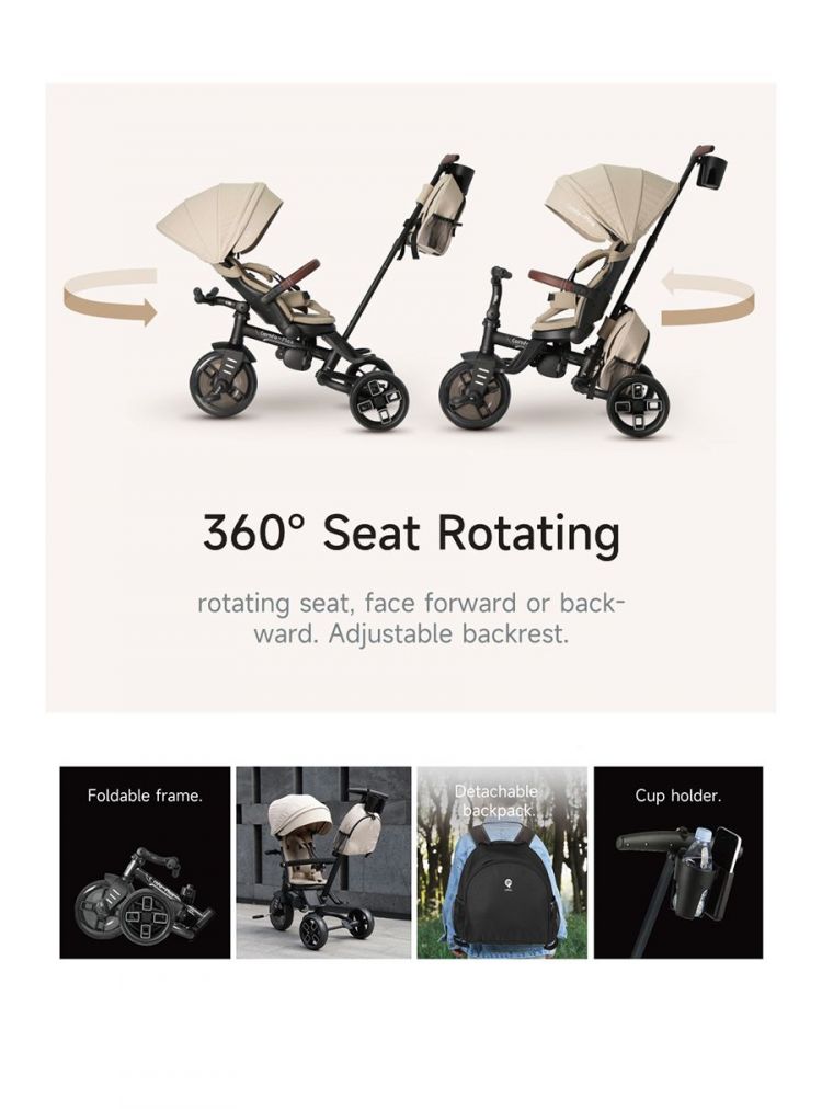 Qplay Stroller Comfo Max 7in1 Grey 10 to 72 Months